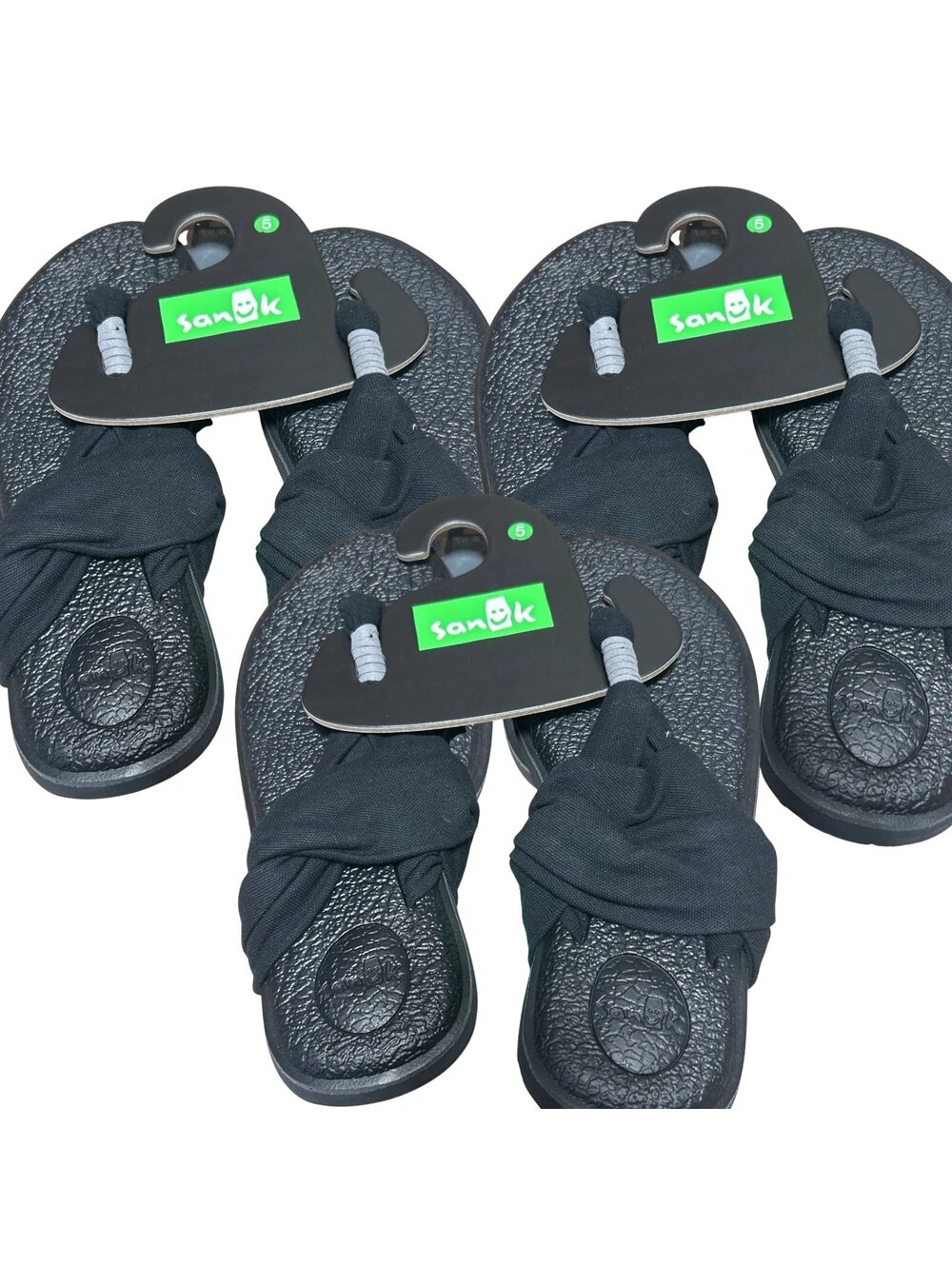 Sanuk Womens Yoga Sling 2 Sandals Black Flip Flop Size 5 SWS10001 3 Pack New